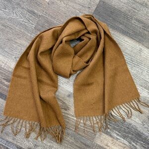 Holland & Sherry Brown Fringe Saville Row London Cashmere Wool Scotland Scarf